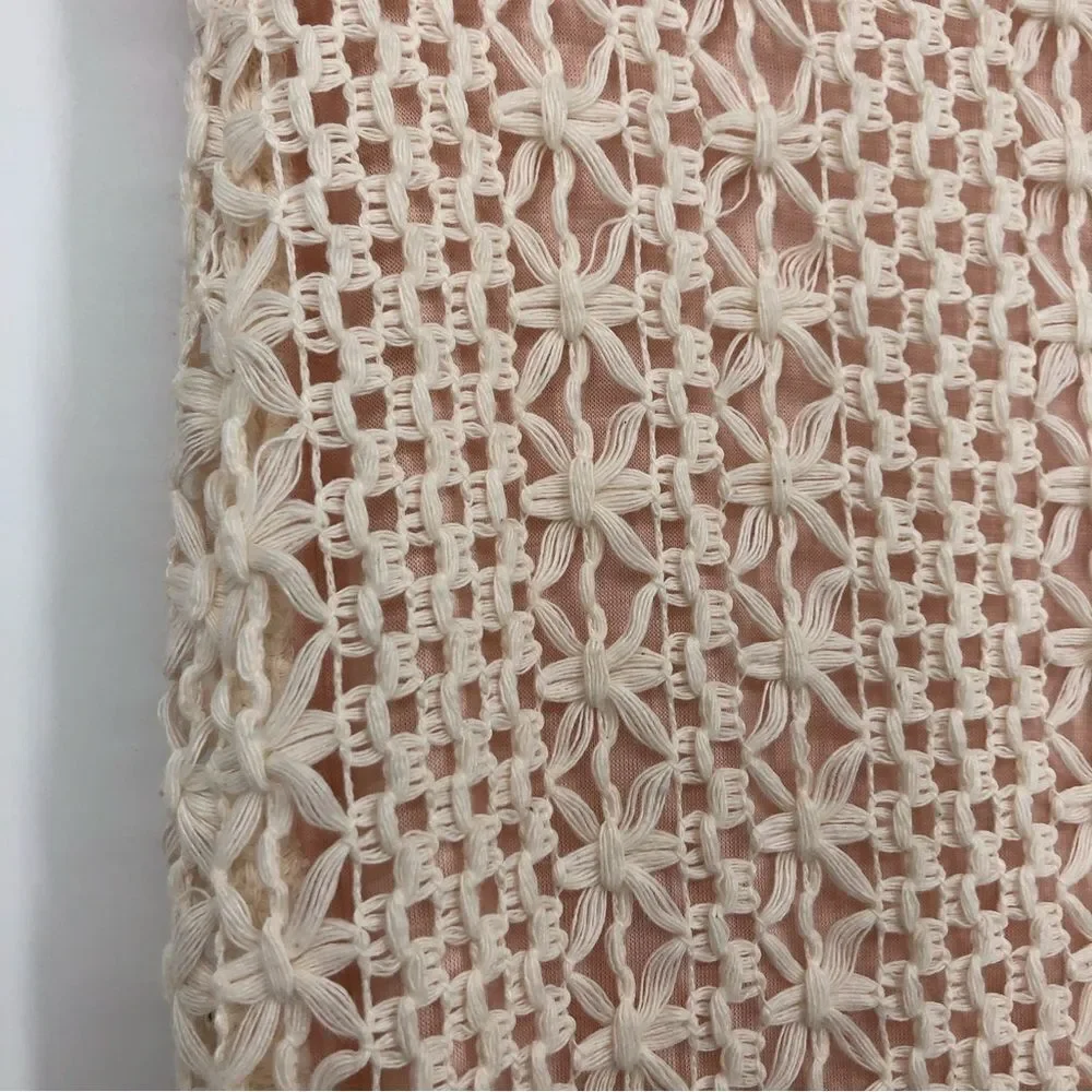 Free‎ People Pencil Skirt Womens 6 Cream Floral Crochet